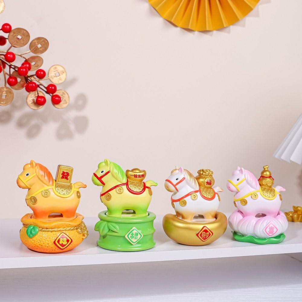 Random 1PC Cute Pony Ornament Kawaii Zodiac Horse Figurines Horse Mascot  Desktop Ornament