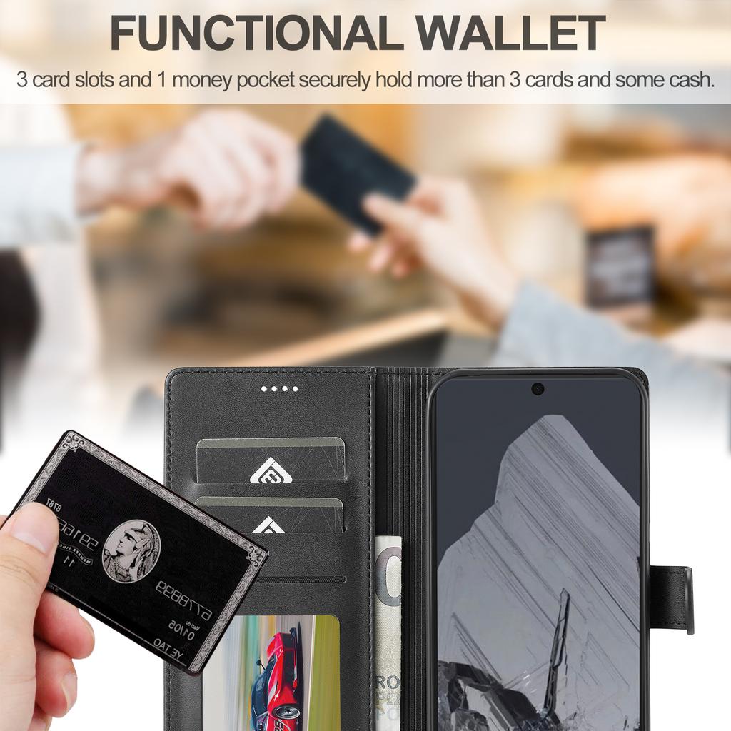 LC.IMEEKE For Google Pixel 10 Pro XL Case Calf Texture PU Leather Stand Wallet Phone Cover