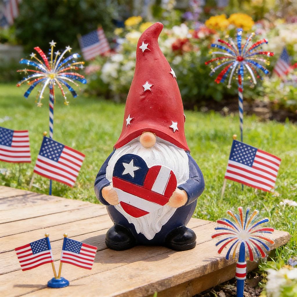 Independence Day Gnome Uncle Sams Tomte Gift Stars And Stripes Handmade Scandinavian Tray Ornament
