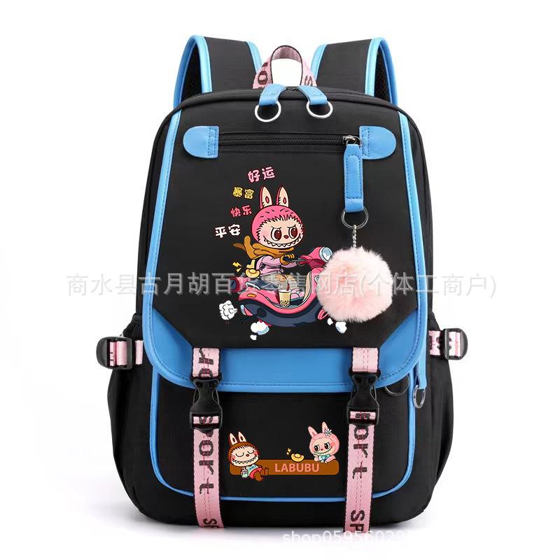 School Bag Printed Backpack USB Port Anime Cartoon Student Large Capacity Canvas Bag