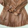 Used [Top Grade Lamb Leather] KIRCILAR Turkish Genuine Leather Double Breasted Coat Brown M