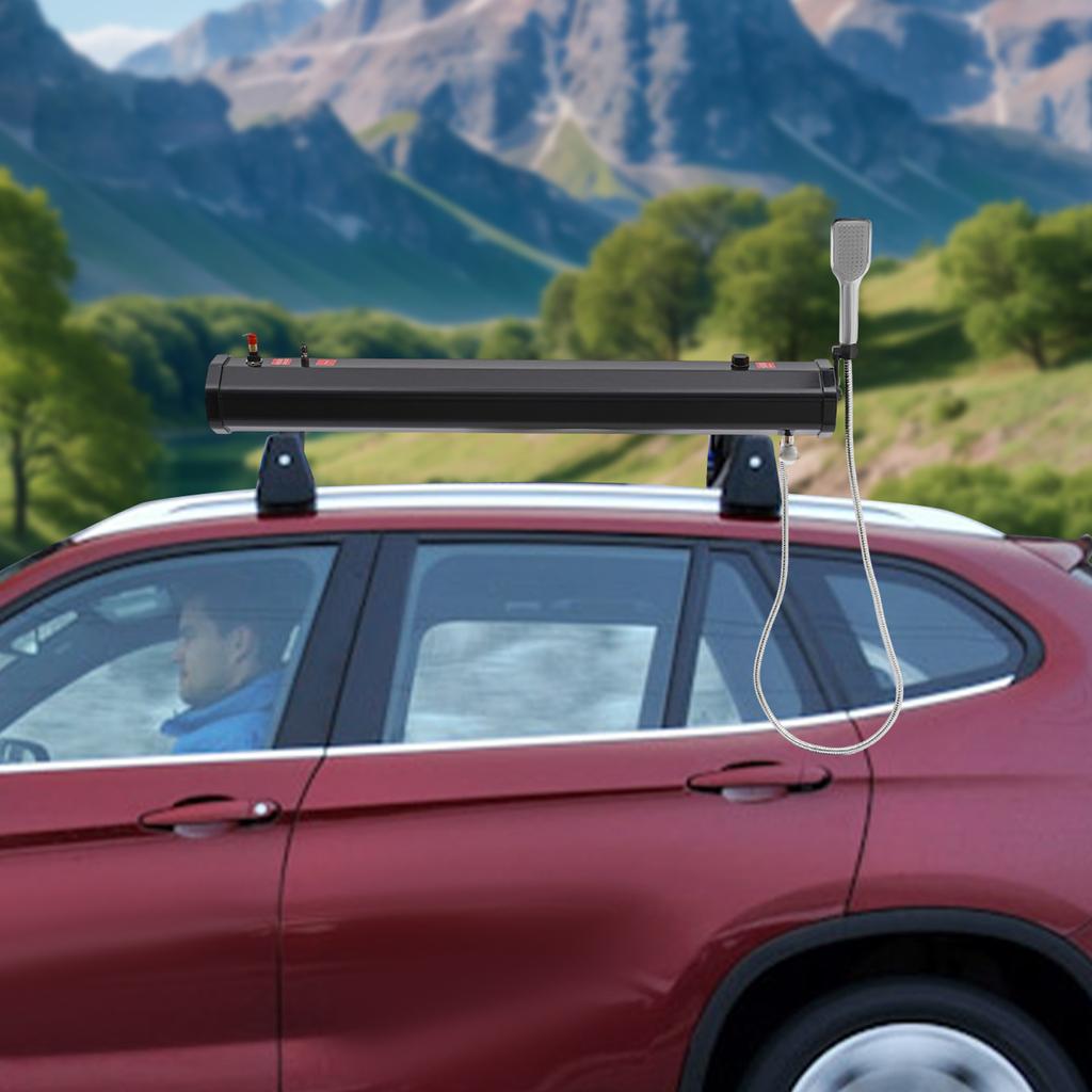 8L Portable Camping Shower, Roof Rack Mount Road Shower with 4.76gal Capacity, Max Temp 60℃/140℉, Lightweight Outdoor Water Tank