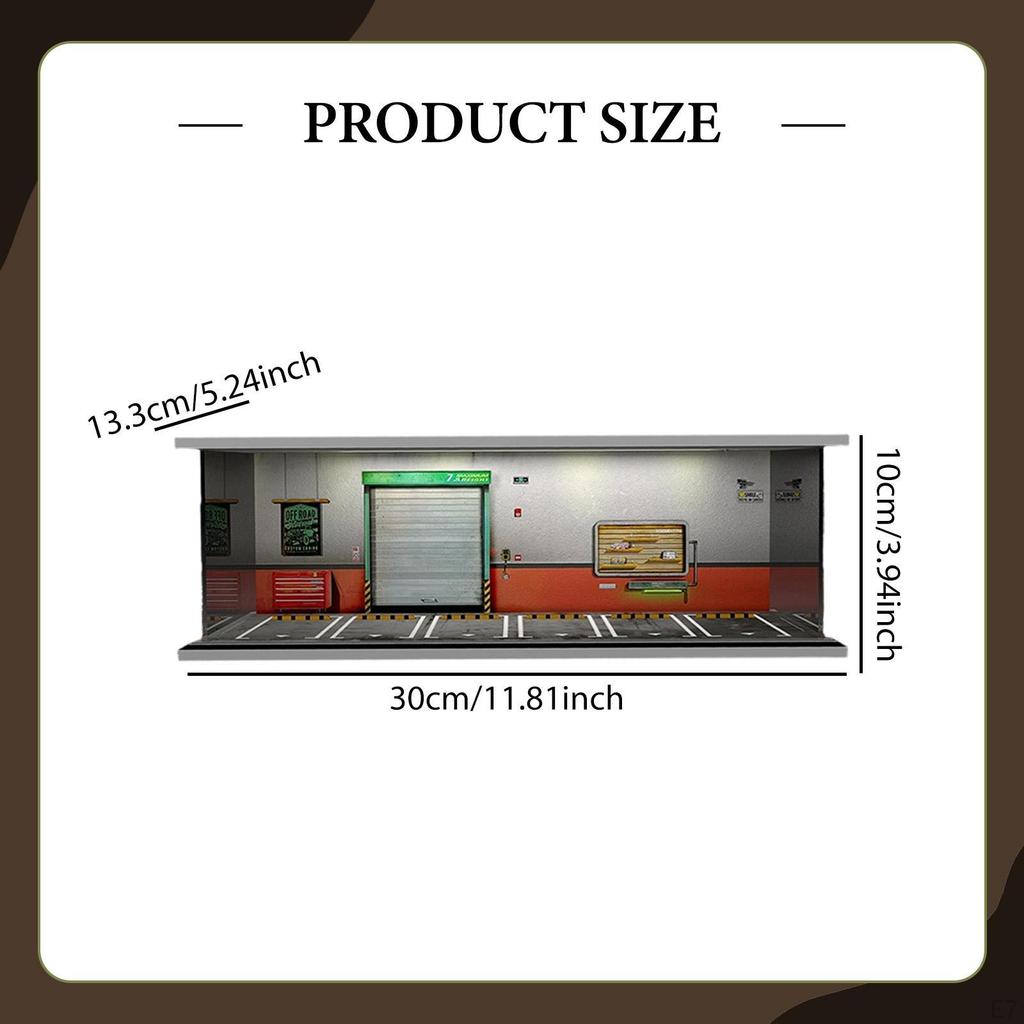 1/64 Model Car Display Case Diorama Decorative Scenario Toy Storage Box Showcase Organizer for