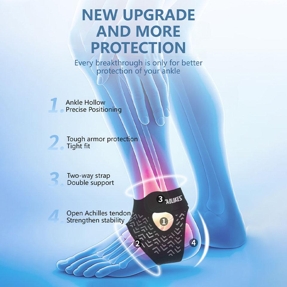Aolikes 1Pcs Ultra-Thin Ankle Brace Bi-Directional Strap Compression Stabilizes Ankle Fixation Brace Prevents Ankle Sprains