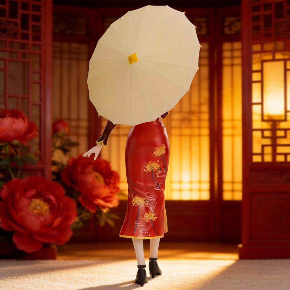 1pc Red Cheongsam Girl Figure — Atmospheric Desktop & Car Decor Collectible Statue, Must-Have Gift for Birthdays & Festivals.