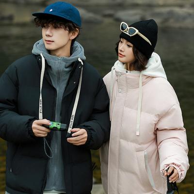 Quality 2025 Autumn and Winter New Cotton-padded Clothes Men's Casual Versatile Thickened Couples Hooded Fake Two-piece Cotton Jacket Tide