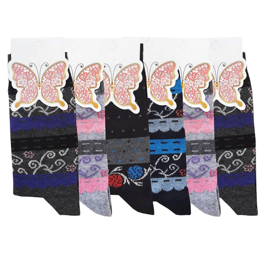 Set mit 6 Damensocken aus bunter Baumwolle, wirtschaftlich und bequem