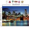 1 Polyester Fiber New York City Skyline and Brooklyn Bridge Background - Multi-functional Photography Banner