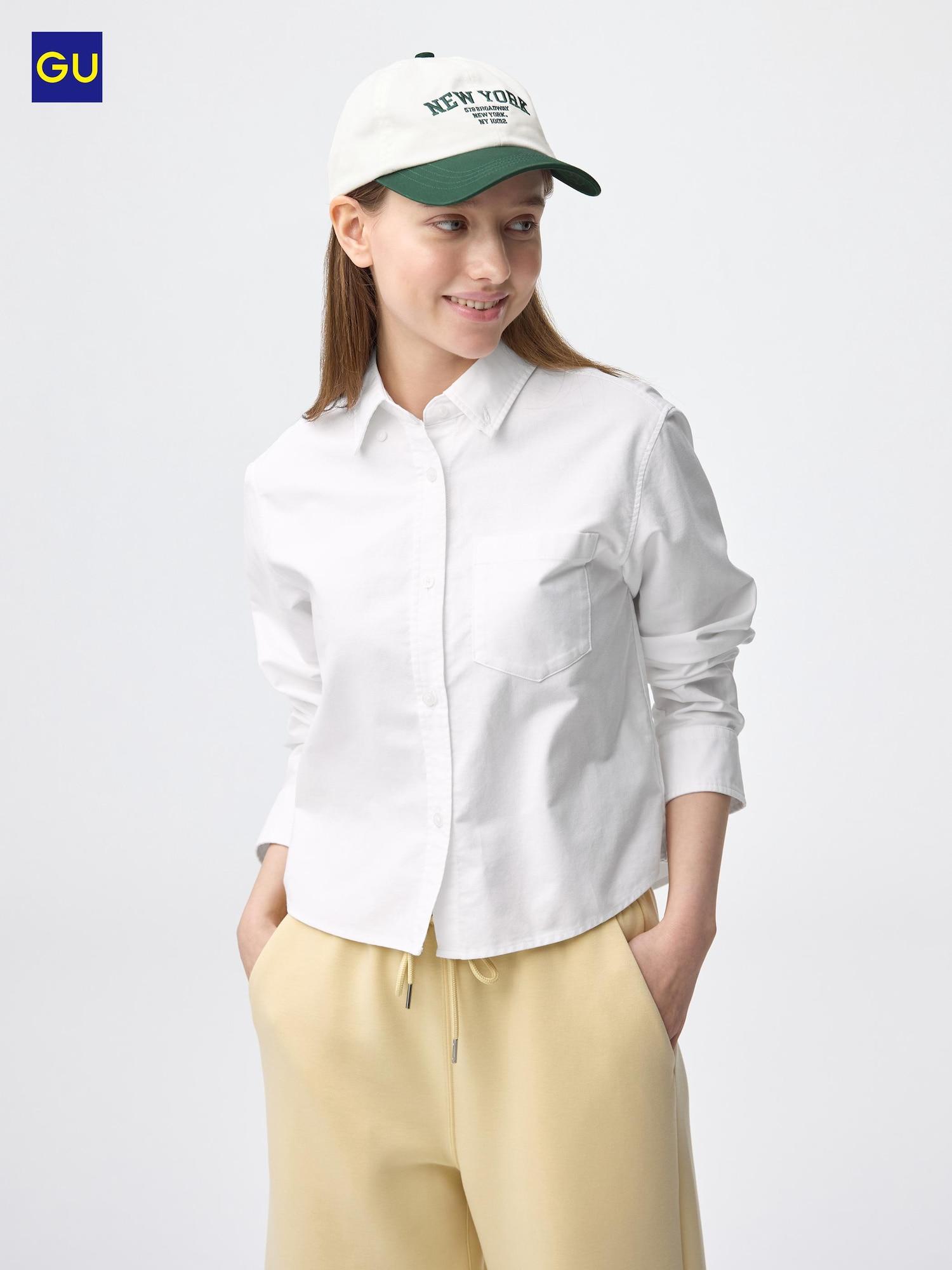 

Uniqlo Gu Оксфордская рубашка с коротким рукавом 01 OFF WHITE/WOMEN S