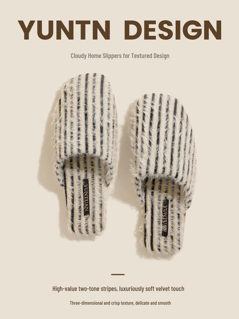 Cloud Group Flauschige Daunenpantoffeln aus Baumwolle mit Anti-Rutsch-Sohle für Damen & Herren - Herbst/Winter