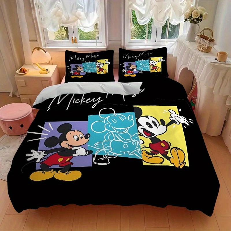 3pcs Mickey Mouse 1 Cover+2 Pillowcases, Pillow Inserts Not Included, Machine Washable, All-Season Use, Teen and Adult Rooms116