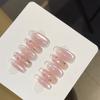 Ins Spring Cat's Eye Medium and Long Pure Handmade Wearing Nail Temperament Whitening Boutique Nail Art False Nail Patch