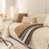 Autumn/Winter Solid Color 3D Jacquard Velvet Sofa Cushion, Modern Minimalist Non-Slip Design