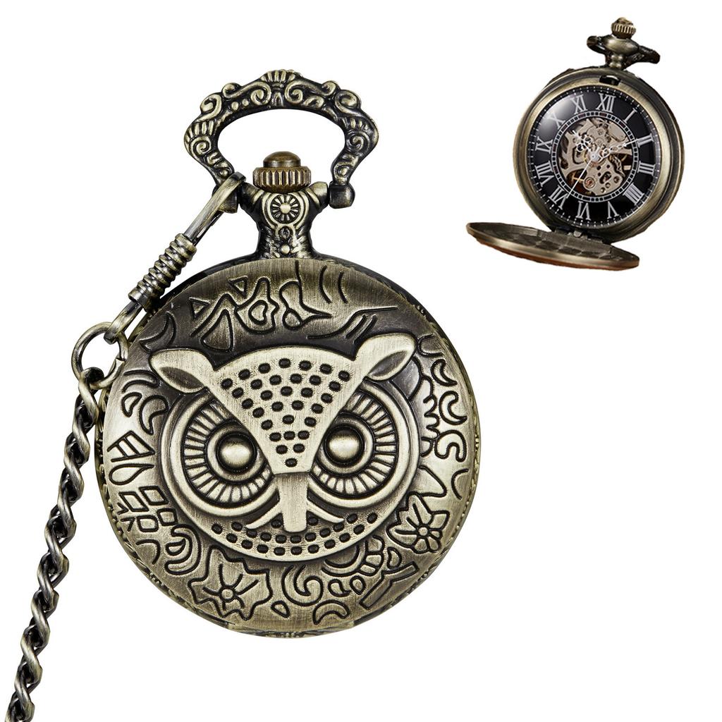 Octopus Squid Spirited Away Chinchilla Retro Copper Mechanical Pocket Watch, Male And Female Student Gift Pocket Watch