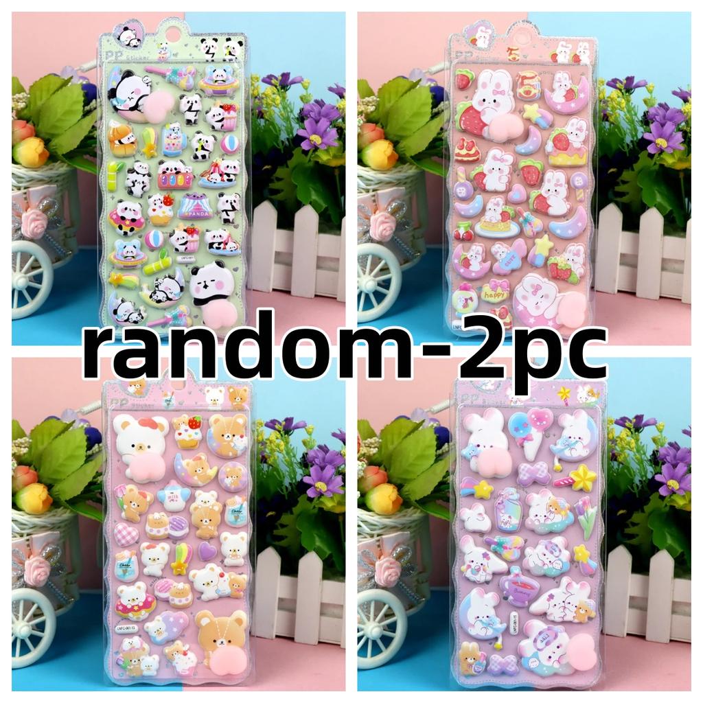 4 Stück 3D Weiche Süße Po 3D Kinder Aufkleber Squishy Tiere Hase Bär Handgemachte Deko für Handyhüllen BulingBulingStickers Store