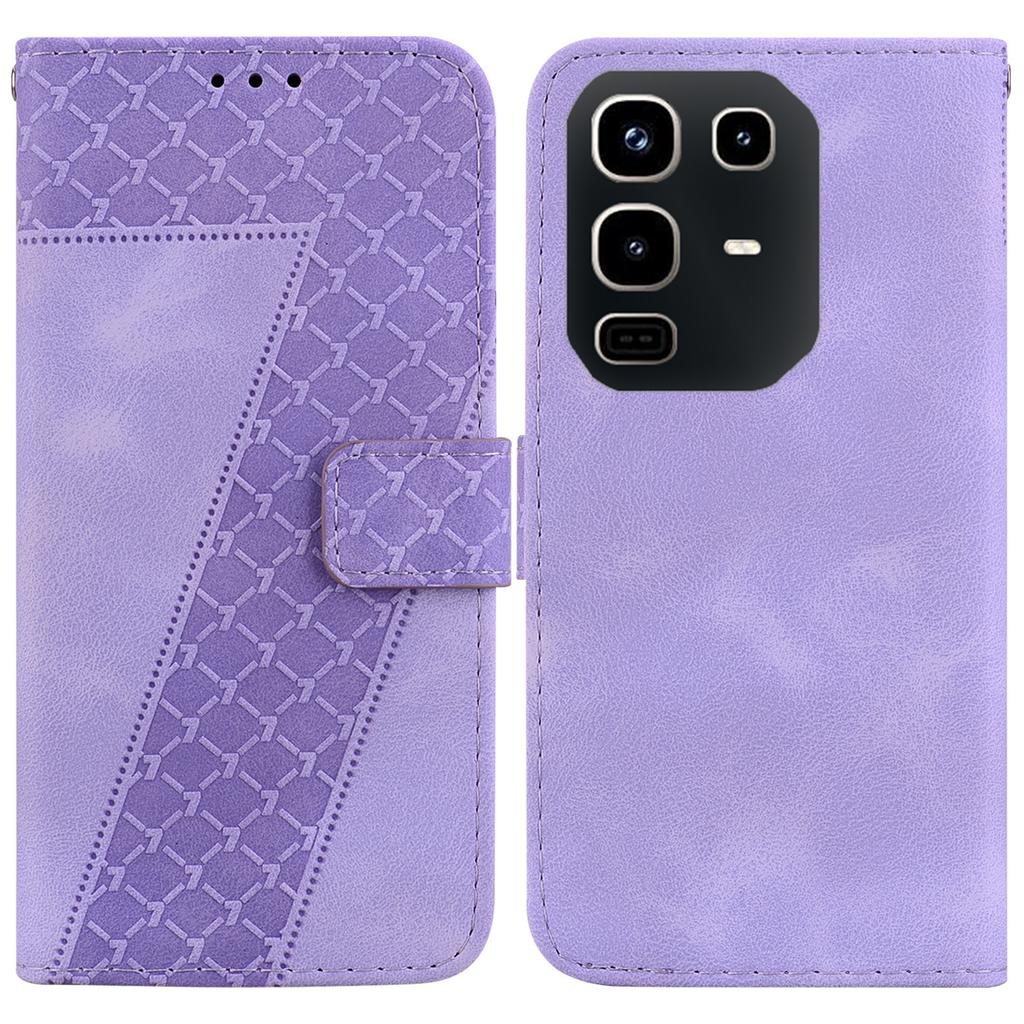 For Infinix Note 50 4G/Note 50 Pro 4G Stand Case 7-Shaped Pattern Imprint Leather Phone Cover with Strap