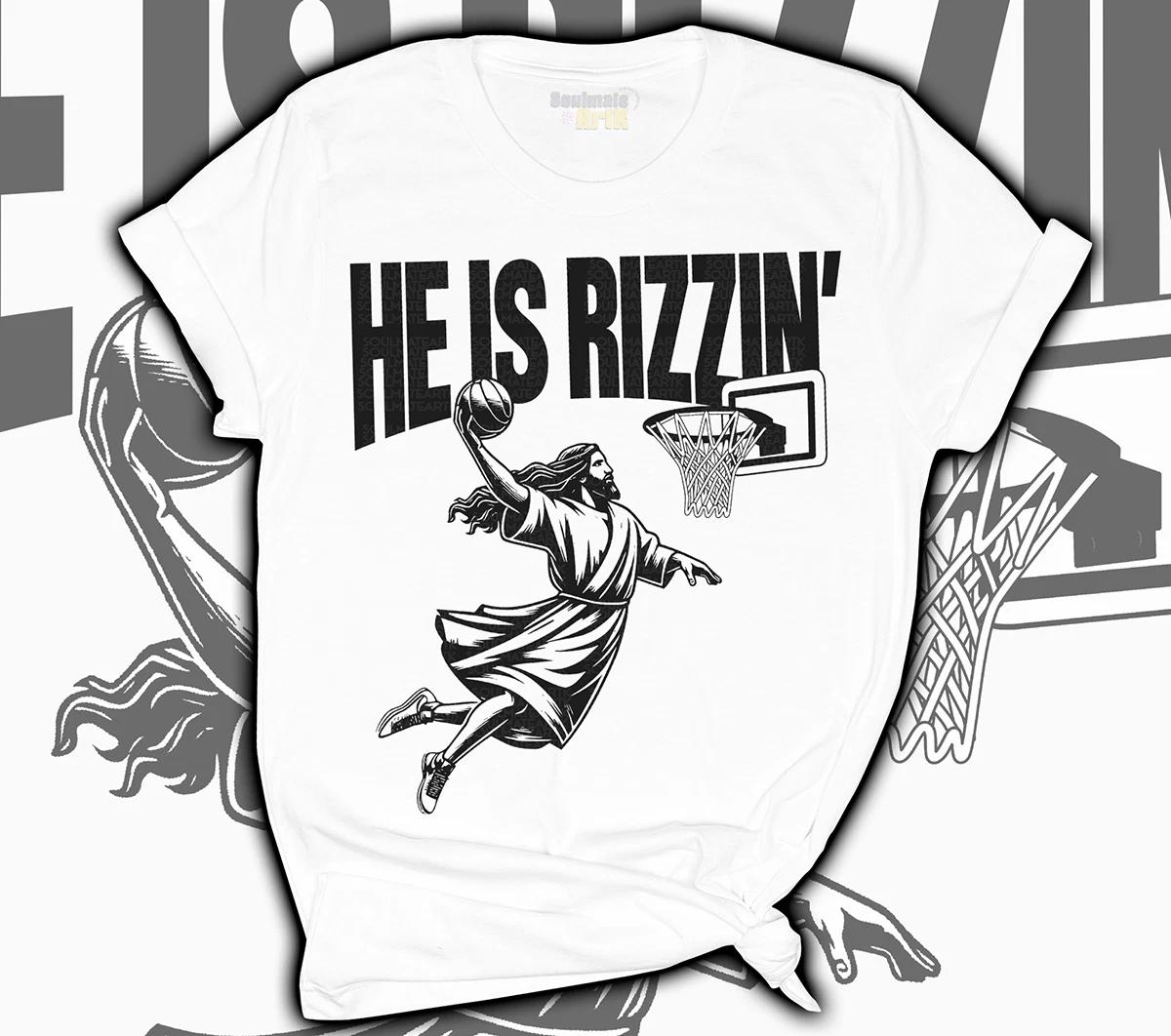 He Is Rizzin Easter Jesus Christian Basketball Sweater Soft Shirt All Sizes 3XL