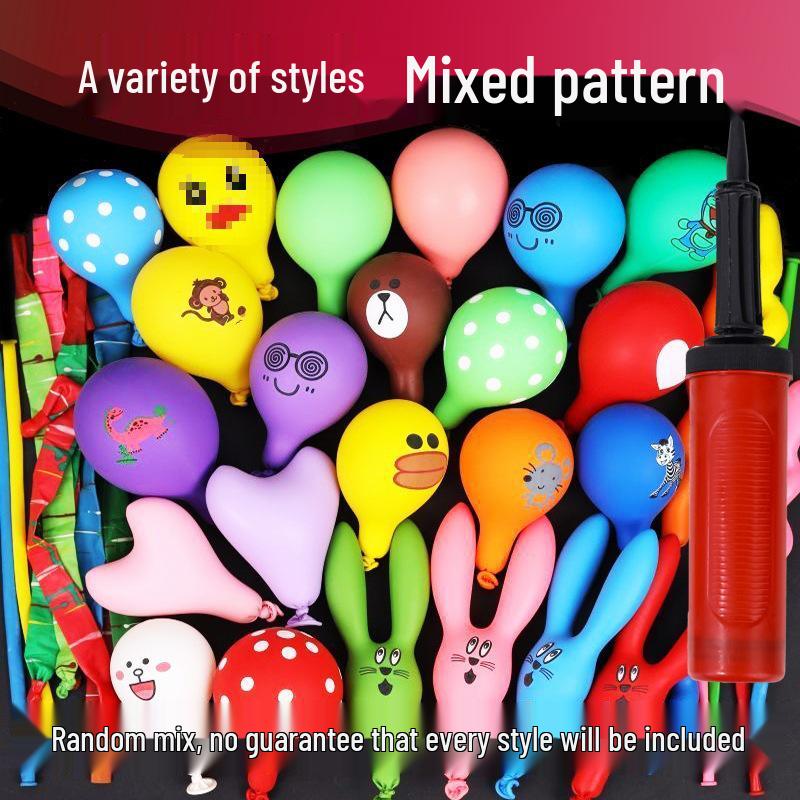 Cartoon Mix & Match Children's Balloon Set: Long Strip & Heart-Shaped Balloons for Street Promotion