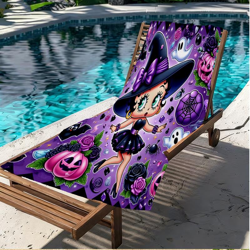 Betty Boop Print Beach Towel, Versatile Lightweight Absorbent Beach Towel for Pool Surf Yoga Bathroom, Perfect Birthday Holiday Gift