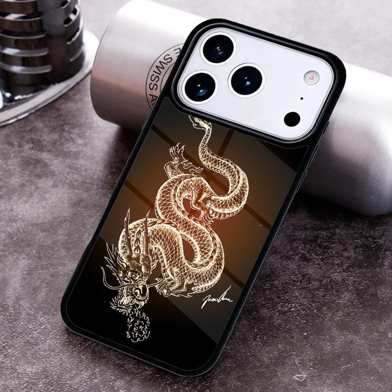 Ancient Japanese Dragon Phone Case For iPhone 17 16 15 14 13 12 11 Pro Max Plus 17Air Soft Silicone Cover
