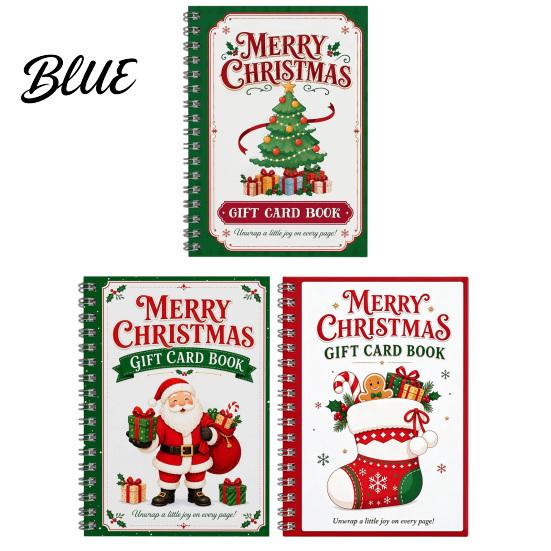 Christmas Money Presenter Gift Card Book 14 Pages DIY Booklet Spiral-Bound Merry Holiday Memory Book College Survival Kit Greeting for Adults Kids