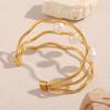 Imitation Pearls Open Bangle Stylish Fashion Jewelry Accessories Stainless Steel Bracelet Comfortable Daily Wear For Her