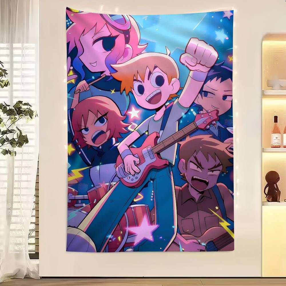 Vintage Film Scott Pilgrim VS The World Buntes Wandbehang Wandbehang Tarot Hippie Wandteppiche Schlafsaal Wandkunst Dekor