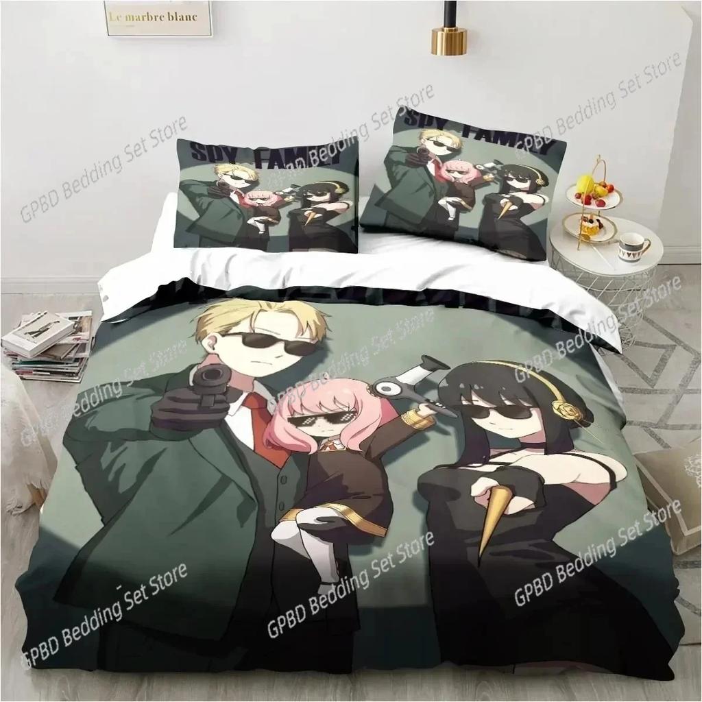 Comforter 3D Printing Spy Family Anya Anime Bedding Set 3D Printed Suitable For Bedroom Kids Home Textile