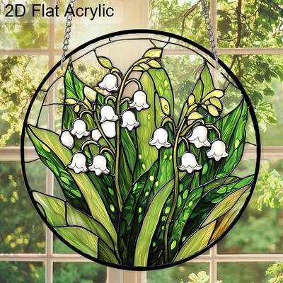 Acrylic Lily of the Valley Suncatcher Stained Glass Effect Window Hanging Ornament Flower Lover Gifts