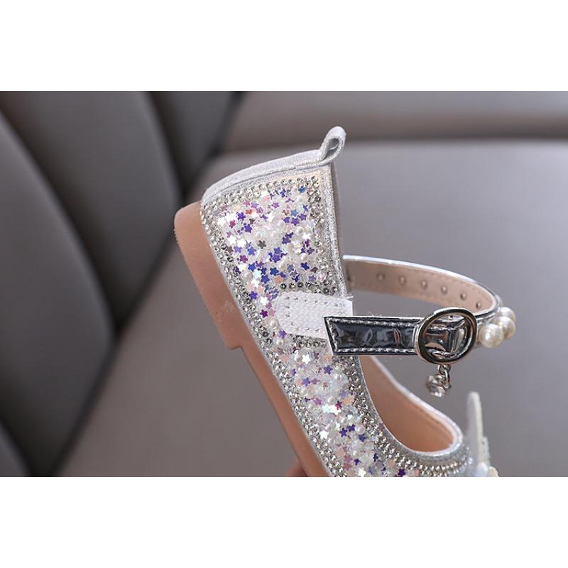 Jesienny nowy styl, eleganckie, dziewczęce, dla małych dziewczynek, dziewczęce, księżniczki, płaskie buty z cyrkoniami, skórzane buty, buty do występów tanecznych