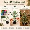 Plastic Beads for Crafts DIY Beaded Christmas Tree Kit, Handmade with LED Lights, Party Crafting Props Holiday Craft Project, Bead Kit Adults,