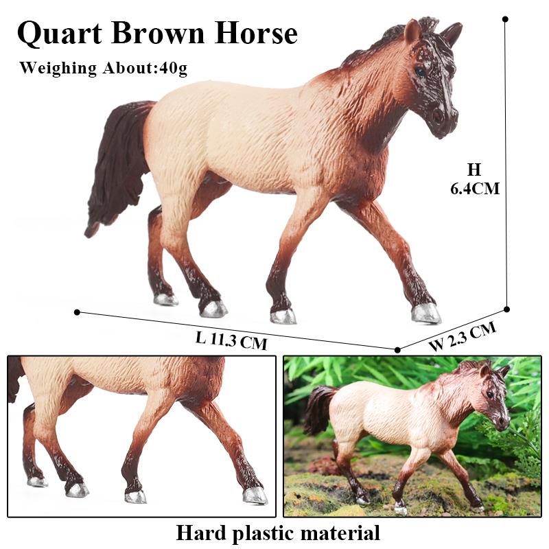 Oenux Grassland Wild Steed Farm Animal Small Horse Model Action Figures PVC Home Decoration Figurines Collection Toy Kid Gift