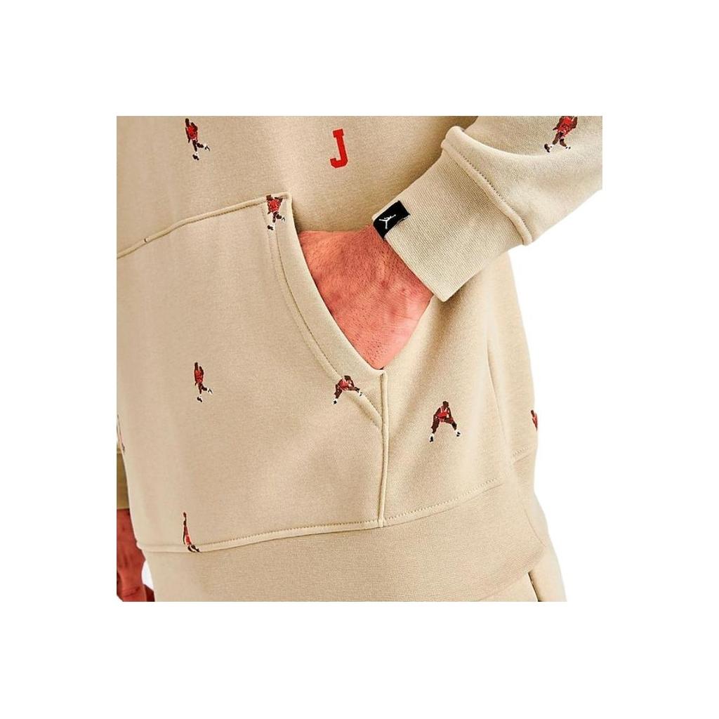 Jordan Essential Holiday Jumpman Fleece Pullover Hoodie Light Brown Men Streetwear DV9392-206