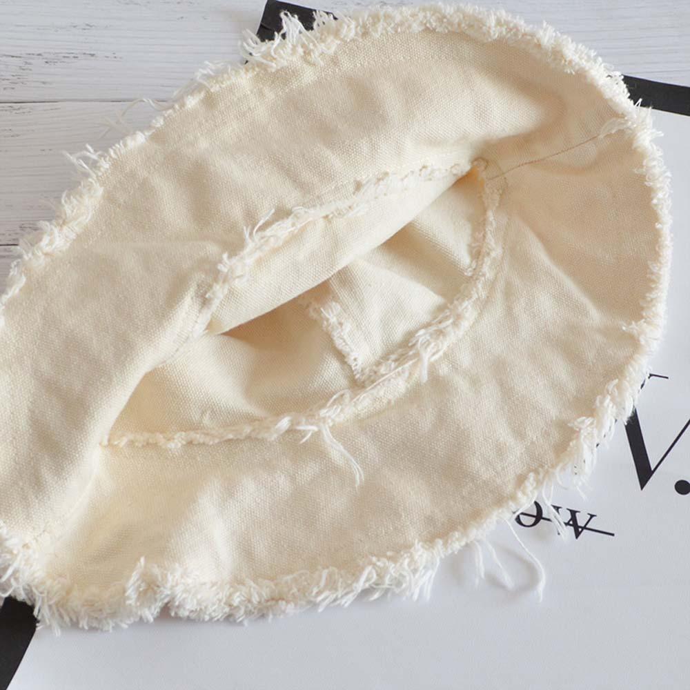 Foldable Raw Edge Fisherman Hat Sunshade Sun Protection Basin Cap Thin Bucket Hats  Women