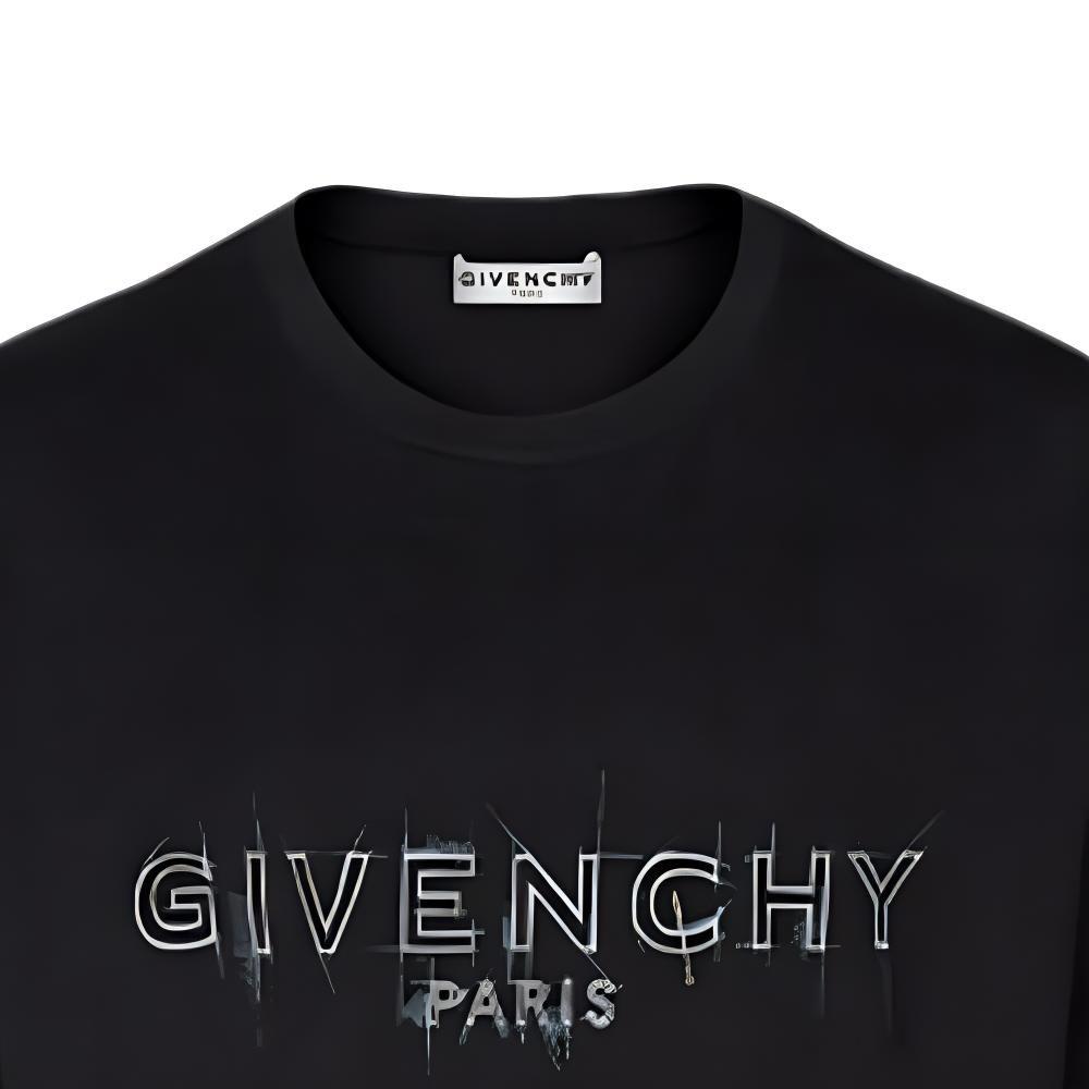Givenchy T Shirts Men's Black Crew Neck Moderate Straight Fit BM70ZQ3002-001