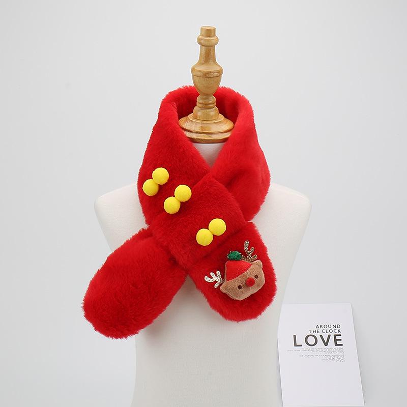 Children's Winter Faux Rabbit Fur Scarf: Cute Plush Neck Warmer for Boys and Girls