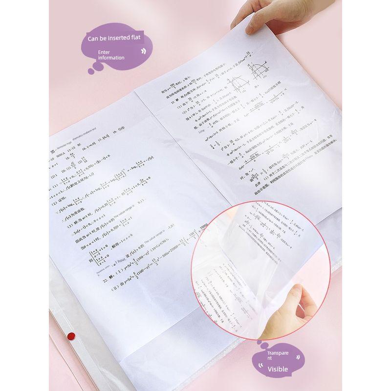 A3 Test Paper Storage Book Folder Transparent Insert Multi-Layer Paper File Bag Storage Cartoon Storage Bag Student