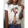 Fun Animal Pattern 3D Printed Women's T-shirt Casual Short Sleeved