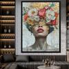 Cross-border Chic: Floral & Sunglasses Woman Decorative Mural - HD Art Print