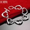 925 Sterling Silver Fashion Heart Bracelet Wedding Jewelry