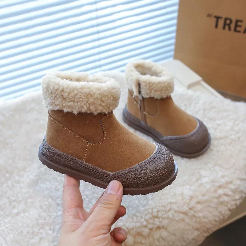 

Детские зимние ботинки 2024 Новые Зимние Ботинки на Мягкой Подошве Хлопковые Ботинки для Девочек Теплая Толстая Хлопковая Обувь Подходящие Кроссовки Ботильоны для Мальчика 21insole14.0cm верблюд