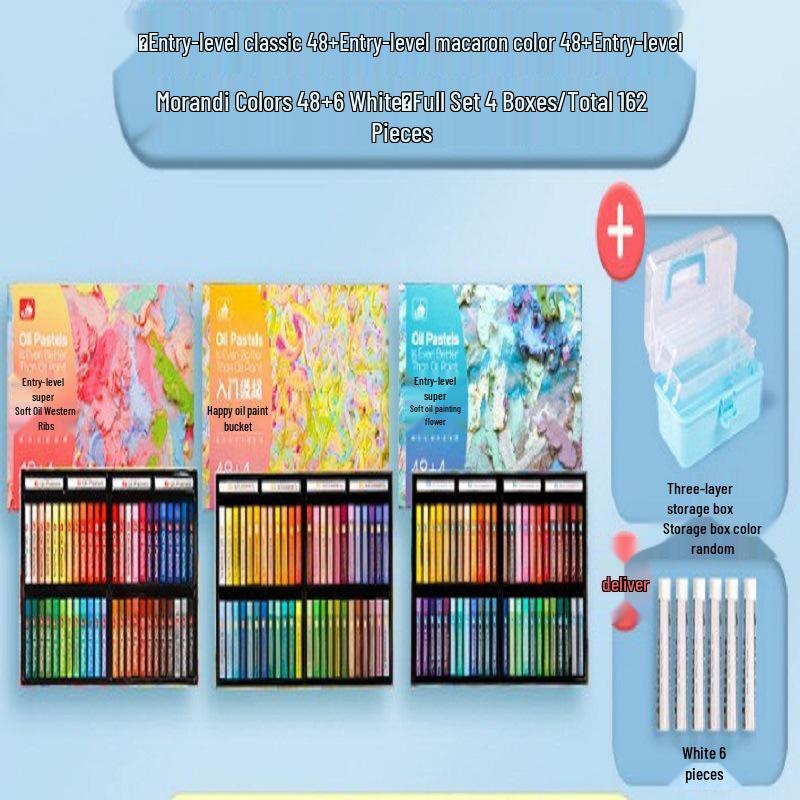 Gao Er Le Soft Oil Pastels - 24/36/48 Colors Set for Primary School Students