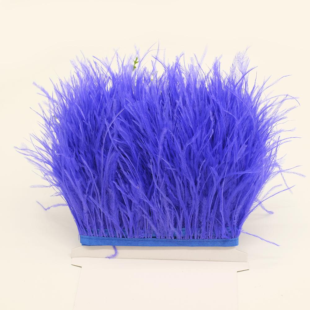 Feather1 meter Multicolor Real Ostrich feather Trims Ribbon 8-10cm White Ostrich Plumas Fringe For Costume DIY Craft Decoration Sewing
