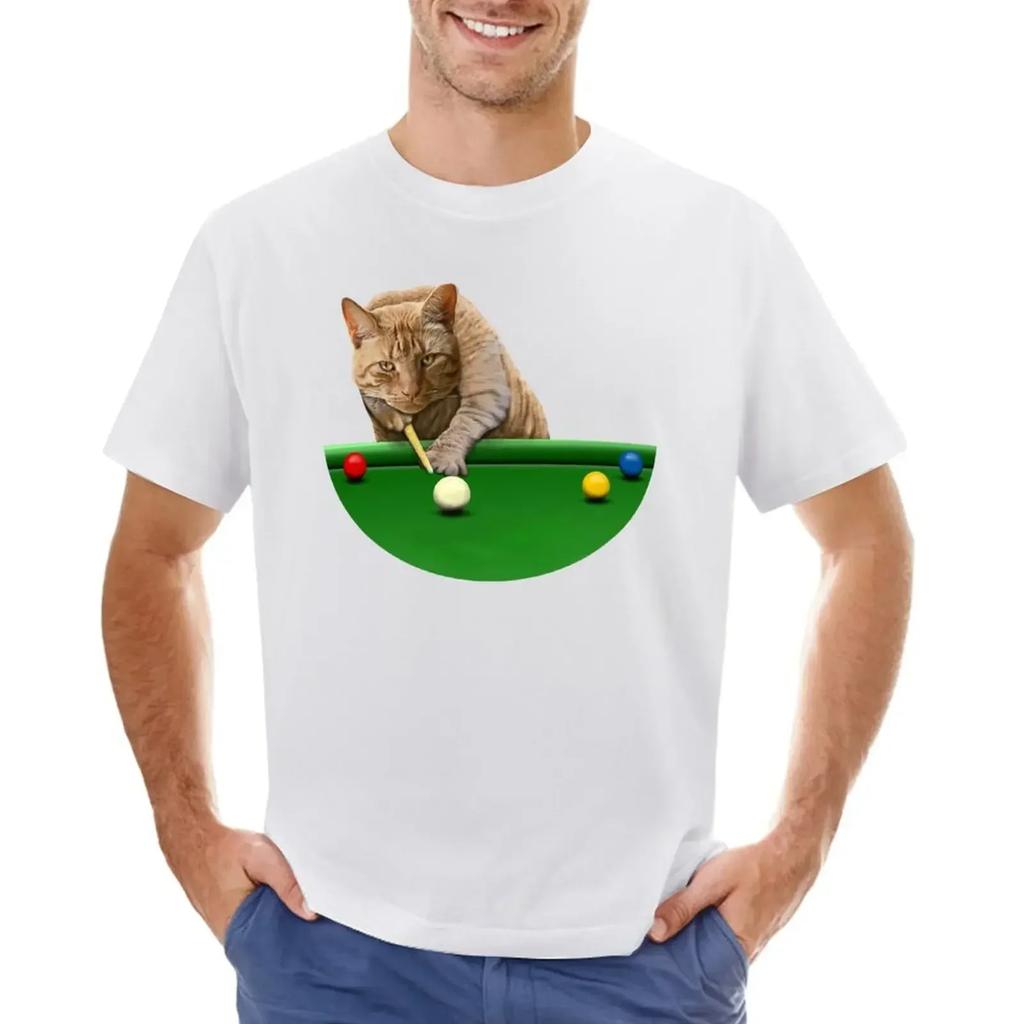 SNOOKER CAT T-shirt summer top sublime vintage fruit of the loom mens t shirts