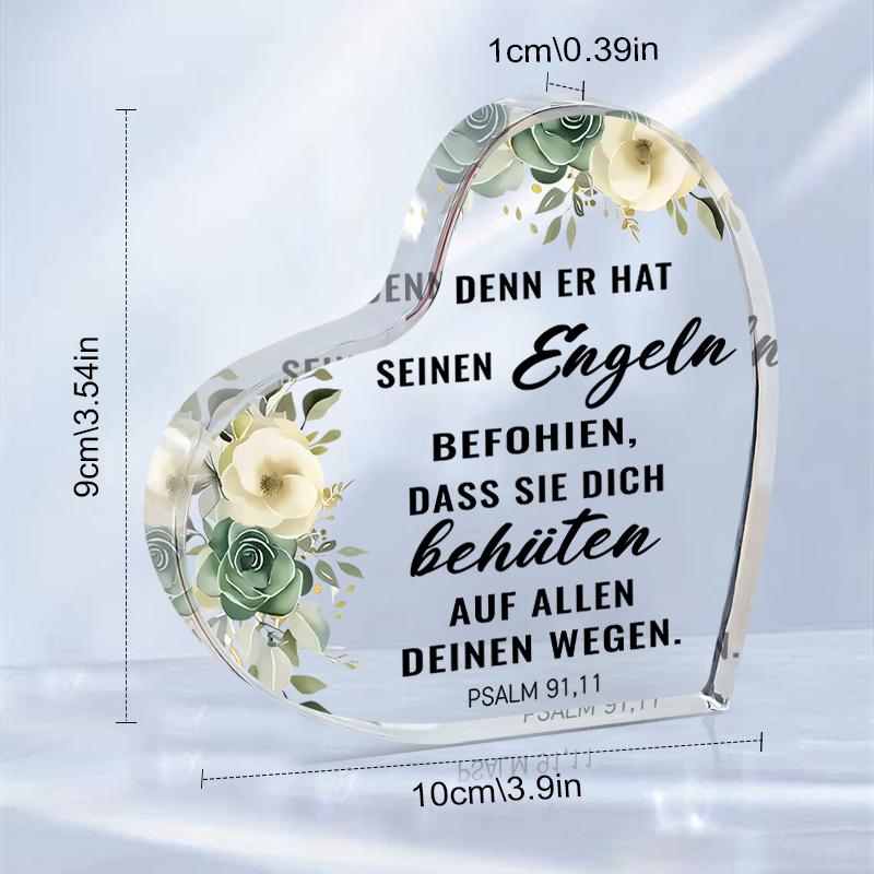 2D Flat, Bible Verse Acrylic Christian Gift Desktop Decor Plaque, Home Decor Plaque Hanging Wall Art Decorative Garden Decoration for Room Door Signs