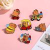 Kapibara Brooch Cute Cartoon Anime Capybara Badge Personalized Backpack Men's and Women's Accessories Decorations Pin Buckle