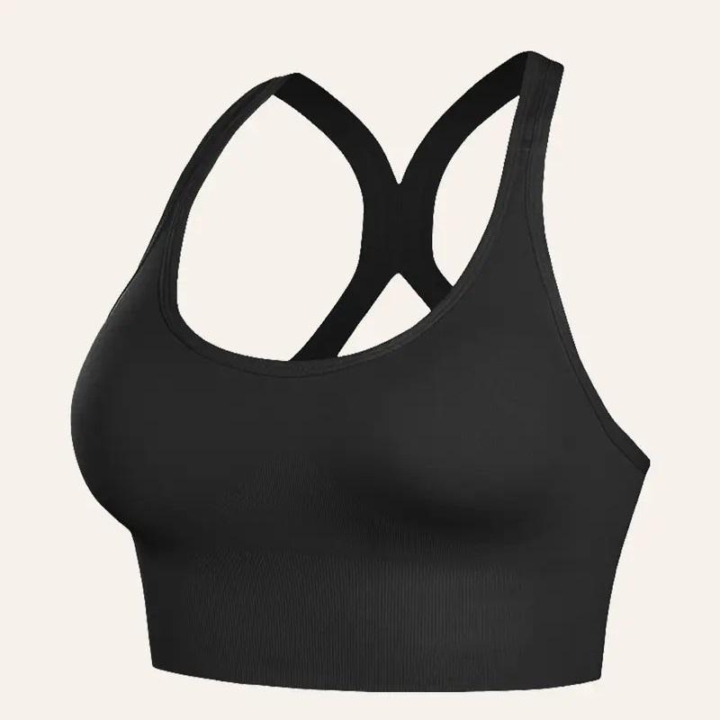 Sport-BHs für Damen Push-up Stoßdämpfend Lauf-BH Große Größen Tank-Stil Bügelfreie BHs Para Mujer Bralette