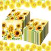 20pcs Watercolor Sunflowers Paper Napkins Wedding Disposable Tableware Serviettes Tissues Baby Birthday Party Long Napkin Decor