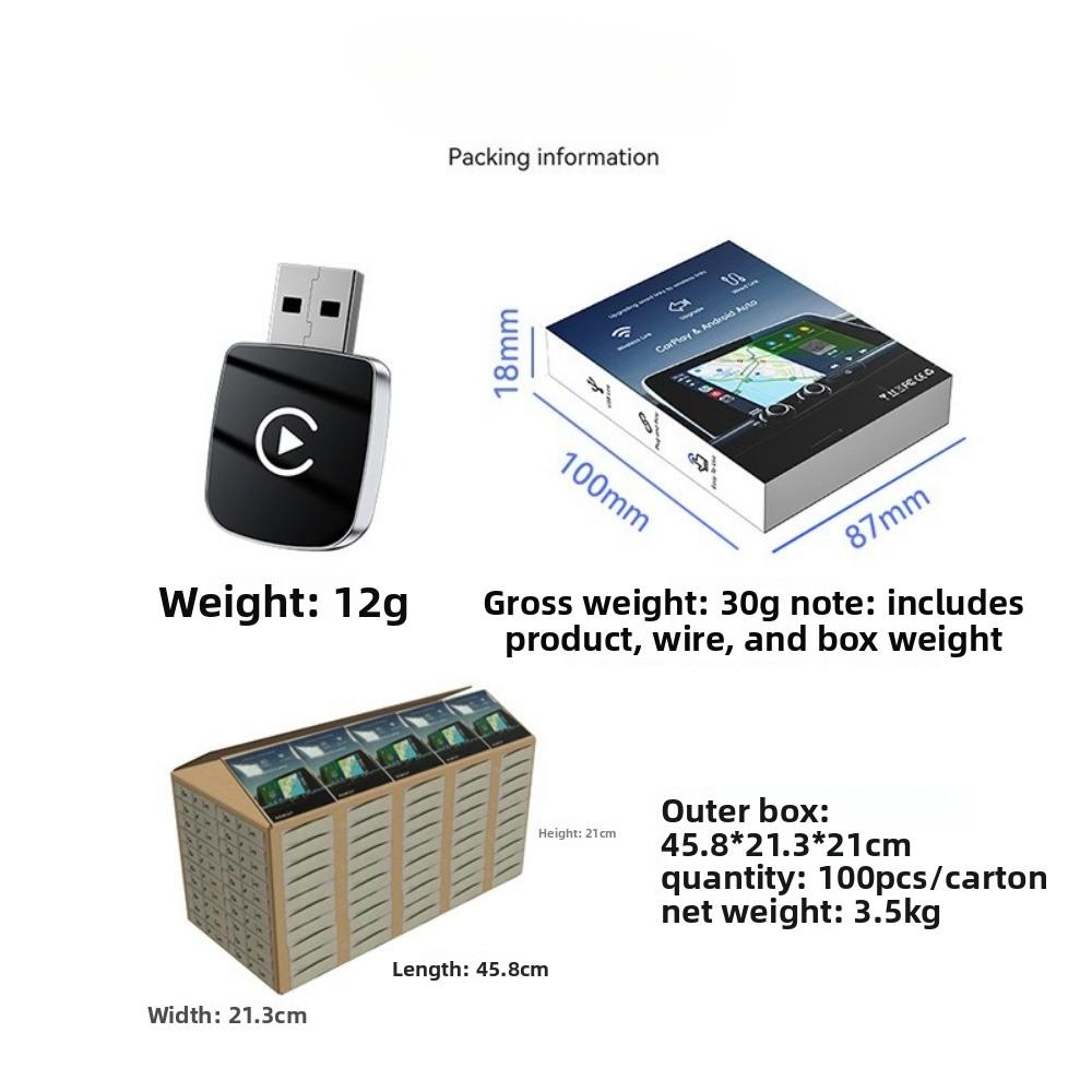 Wireless CarPlay Adapter Android Auto Carplay Box Convert Wired To Wireless for Seamless Connectivity