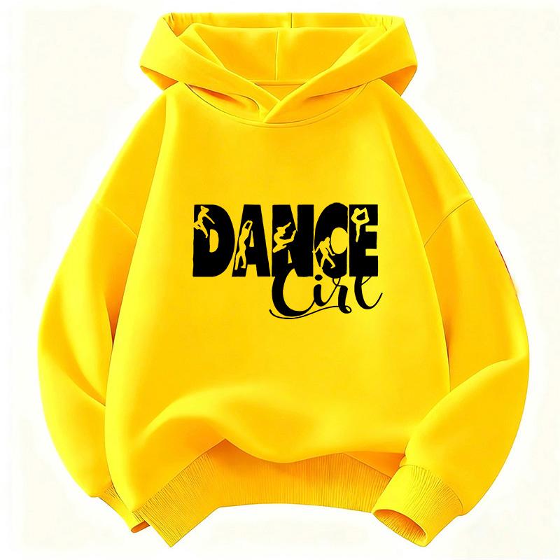 Dance Girl Letter Printed Hoodie Kids Children's Sweatshirt Hoody 90s Girls Autumn Winter Casual Hoodies